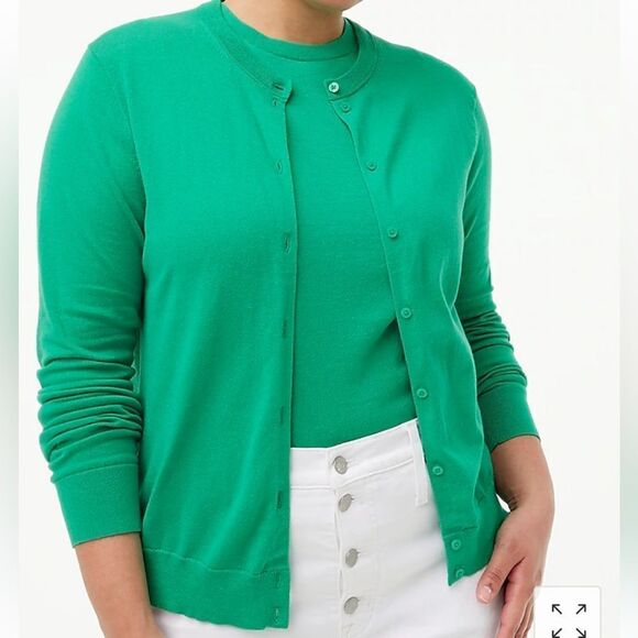 J.Crew Classic Cotton Cardigan Sweater‎ Green XS NWT IN PACKAGING - Picture 4 of 7